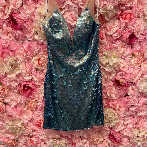 Envious Couture e1324 size 4 multicolor sequin short dress - Picture 2 of 5